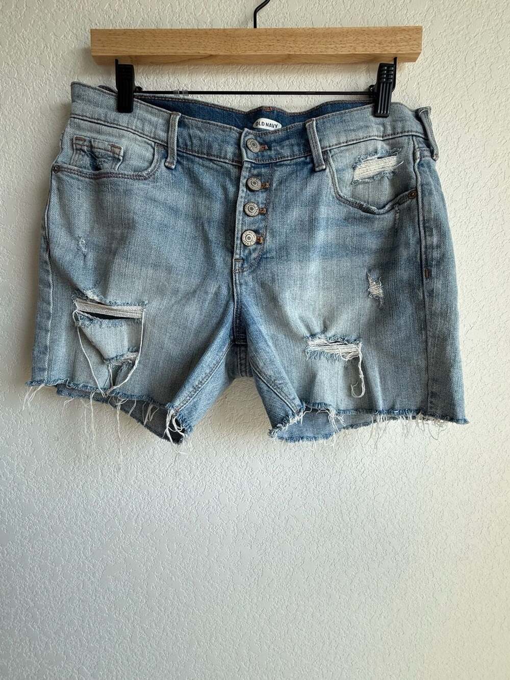 Old Navy Mid-Rise Distressed Button-Fly Cut-Off Denim Shorts